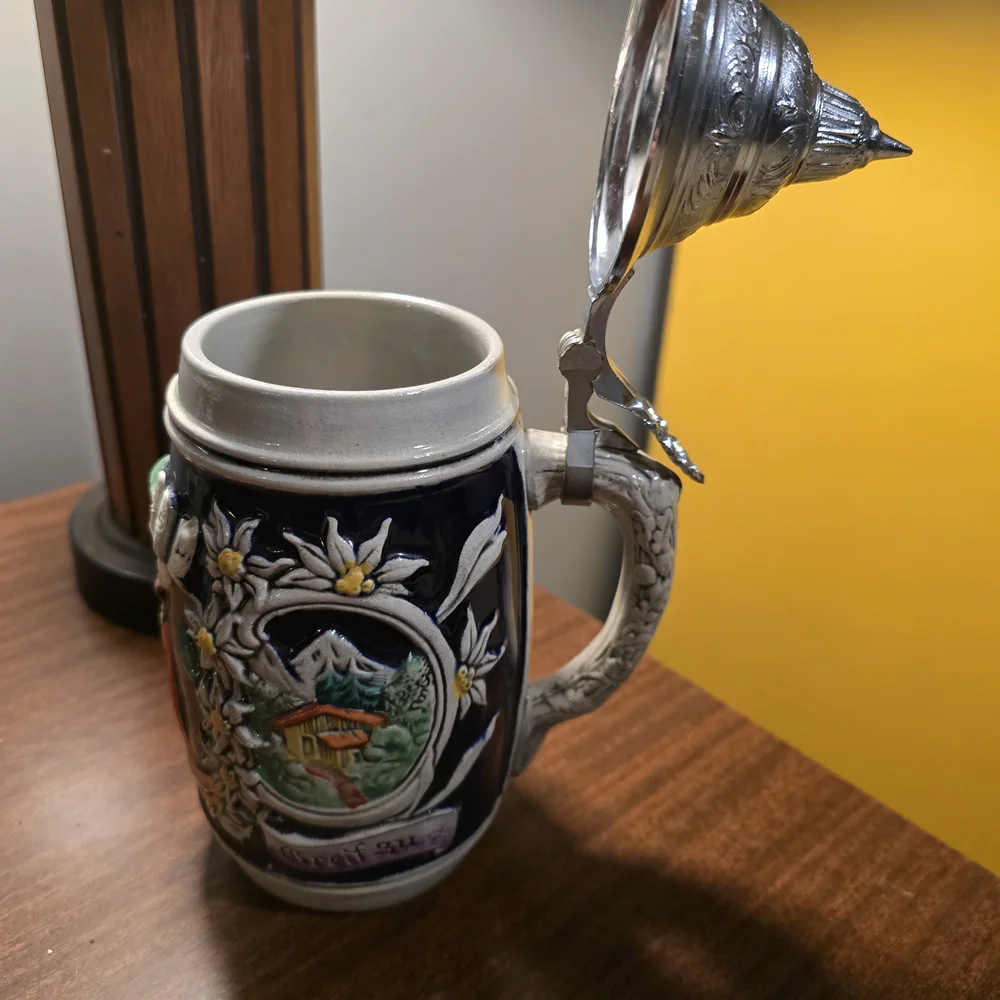 Traditional German Beer Steins with Pewter Lids - Picture 9 of 10